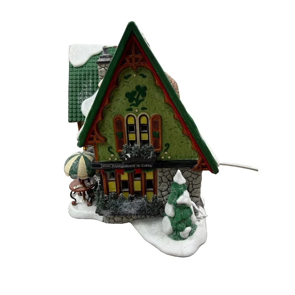 Dept 56 North Pole McElfin's Irish Restaurant & Gifts Christmas Lighted Village